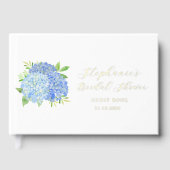 Blue Hydrangea Bouquet Floral Vrijgezellenfeest Gastenboek (Voorkant)