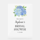 Blue Hydrangea Bouquet Vrijgezellenfeest Welcome Acryl Bord (Voorkant)