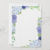 Blue Hydrangea Bridal Shower Invitation Card Kaart (Achterkant)