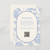 Blue Hydrangea Bridal Shower QR Code  Informatiekaartje (Voorkant / Achterkant)