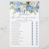 Blue Hydrangea Bruid of Bruidegom Vrijgezellenfees Flyer (Voorkant)
