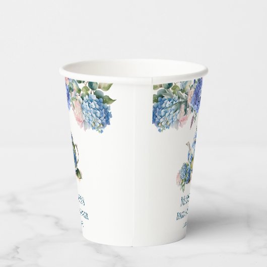 Blue Hydrangea bruids thee party Papieren Bekers (Rechts)