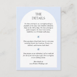 Blue Hydrangea bruiloft uitnodigen Details Kaart