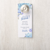 Blue Hydrangea bruiloft welkom niet storen (Op knop)