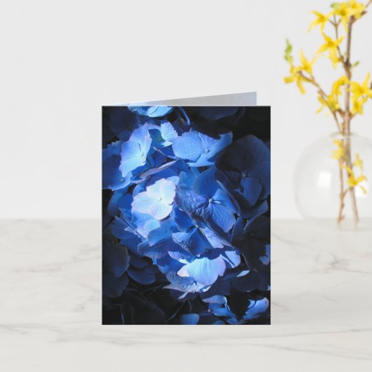 Blue Hydrangea - Carte Note (Fleur jaune)