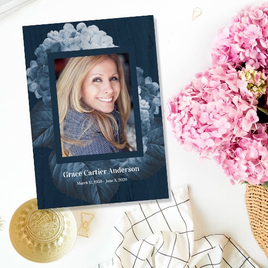 Blue Hydrangea Celebration of Life Programme Programma