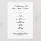 Blue Hydrangea Celebration of Life Programme Programma (Achterkant)