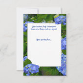 Blue Hydrangea Christelijk Friend Custom Text Bedankkaart (Achterkant)