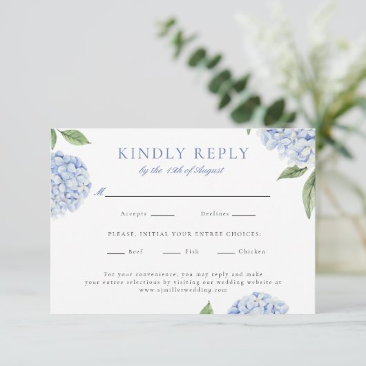 Blue Hydrangea Classic Food Choice Mariage Réponse (Debout devant)