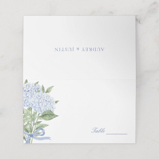 Blue Hydrangea Classic Wedding  (Buitenkant ongevouwen)