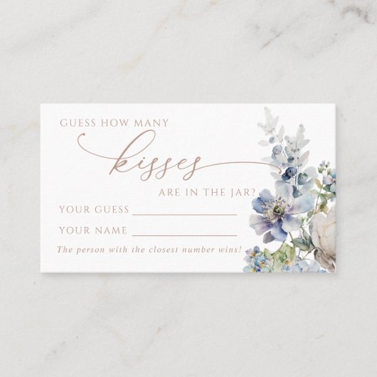 Blue Hydrangea Combien de baisers Douche Carte de (Devant)