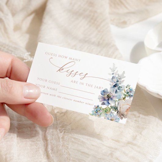 Blue Hydrangea Combien de baisers Douche Carte de