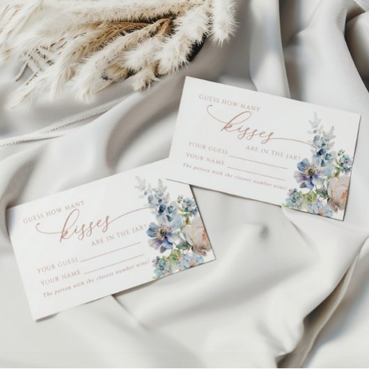 Blue Hydrangea Combien de baisers Douche Carte de