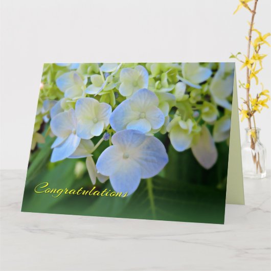 Blue Hydrangea creditcard Kaart (Gele Bloem)