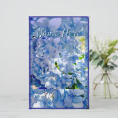 Blue Hydrangea Custom Name Briefpapier (Staand voorkant)