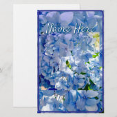 Blue Hydrangea Custom Name Briefpapier (Voorkant / Achterkant)