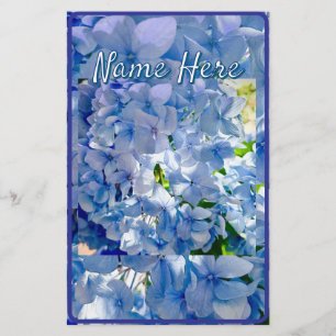 Blue Hydrangea Custom Name Briefpapier
