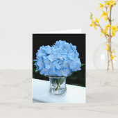 Blue Hydrangea dans une carte Vase Blank Note Card (Fleur jaune)