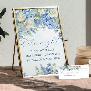 Blue Hydrangea Date Night Jar Ideeën Trouwbord Poster