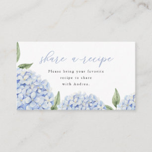 Blue Hydrangea Deel een Receptentussenvoegsel Kaar Informatiekaartje