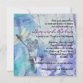 BLUE HYDRANGEA & DRAGONFLY Bat mitzvah Invitation (Devant)