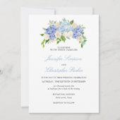 Blue Hydrangea Élégante carte d'invitation de mari (Devant)