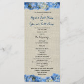 Blue Hydrangea en Burlap huwelijksprogramma Programma (Voorkant)