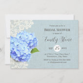 Blue Hydrangea en Lace Rustic Vrijgezellenfeest Kaart (Voorkant)