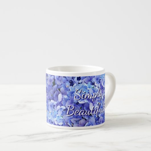 Blue Hydrangea Espresso Cup Kop (Voorkant rechts)