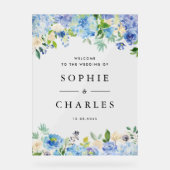 Blue Hydrangea et White Anemone Mariage Welcome (Recto)