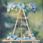 Blue Hydrangea et White Anemone Mariage Welcome (Neutre)