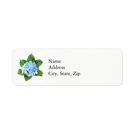 Blue Hydrangea Etiket (Voorkant)
