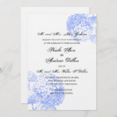 Blue Hydrangea Faire-part de mariage (Devant / Derrière)