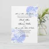 Blue Hydrangea Faire-part de mariage (Debout devant)