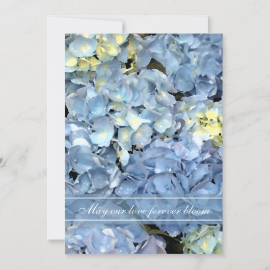 Blue Hydrangea Faire-part de mariage (Devant)