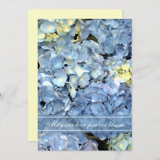 Blue Hydrangea Faire-part de mariage (Devant / Derrière)