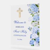 Blue Hydrangea First Communion Welcome (Angle)