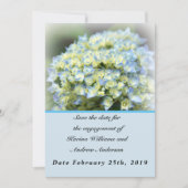Blue Hydrangea Flat Save The Date Kaart (Voorkant)