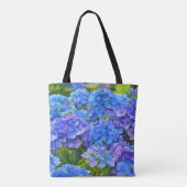Blue Hydrangea Fleurs Floral Art Sac fourre-tout (Dos)