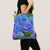 Blue Hydrangea Fleurs Floral Art Sac fourre-tout (De près)