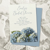 Blue Hydrangea Fleurs Frontière Douche Invitation