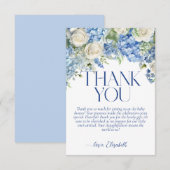 Blue Hydrangea Floral Baby shower Carte de remerci (Devant / Derrière)
