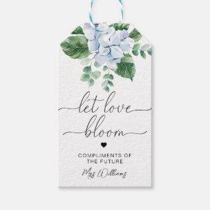 Blue Hydrangea Floral Bedankt Favor Cadeaulabel