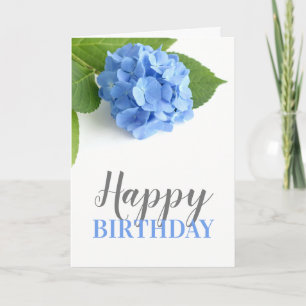 Blue Hydrangea Floral Birthday Card Kaart