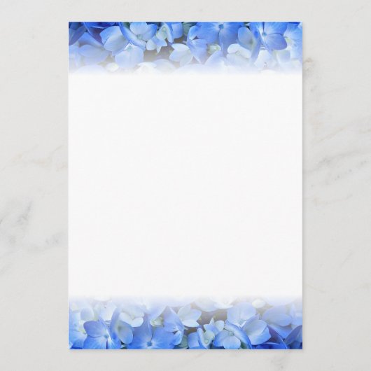 Blue Hydrangea Floral Border Fan Programme Paper Programma (Achterkant)