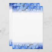 Blue Hydrangea Floral Border Fan Programme Paper Programma (Voorkant / Achterkant)