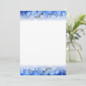 Blue Hydrangea Floral Border Fan Programme Paper Programma (Staand voorkant)