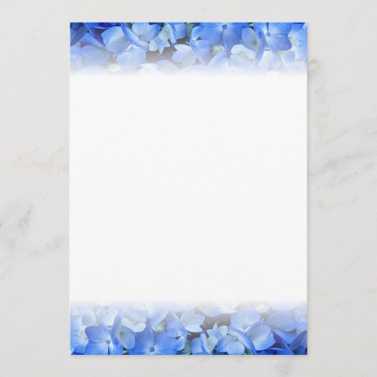 Blue Hydrangea Floral Border Fan Programme Paper Programma (Voorkant)
