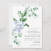 Blue Hydrangea Floral Bridal Douche Invitation (Devant)