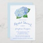 Blue Hydrangea Floral Bridal Showbacks Invitations (Devant / Derrière)